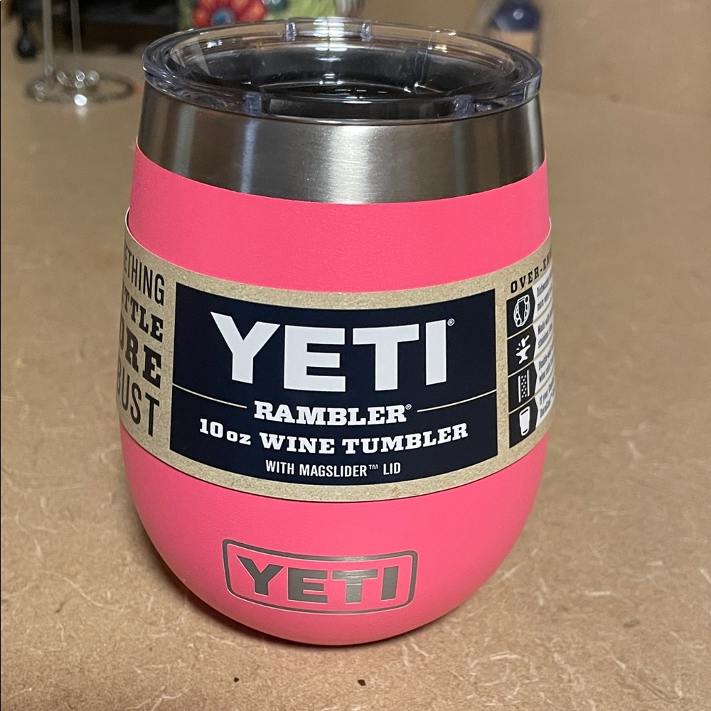 YETI Rambler 10oz Pink wine Tumbler with Magslider Lid. Brand new.